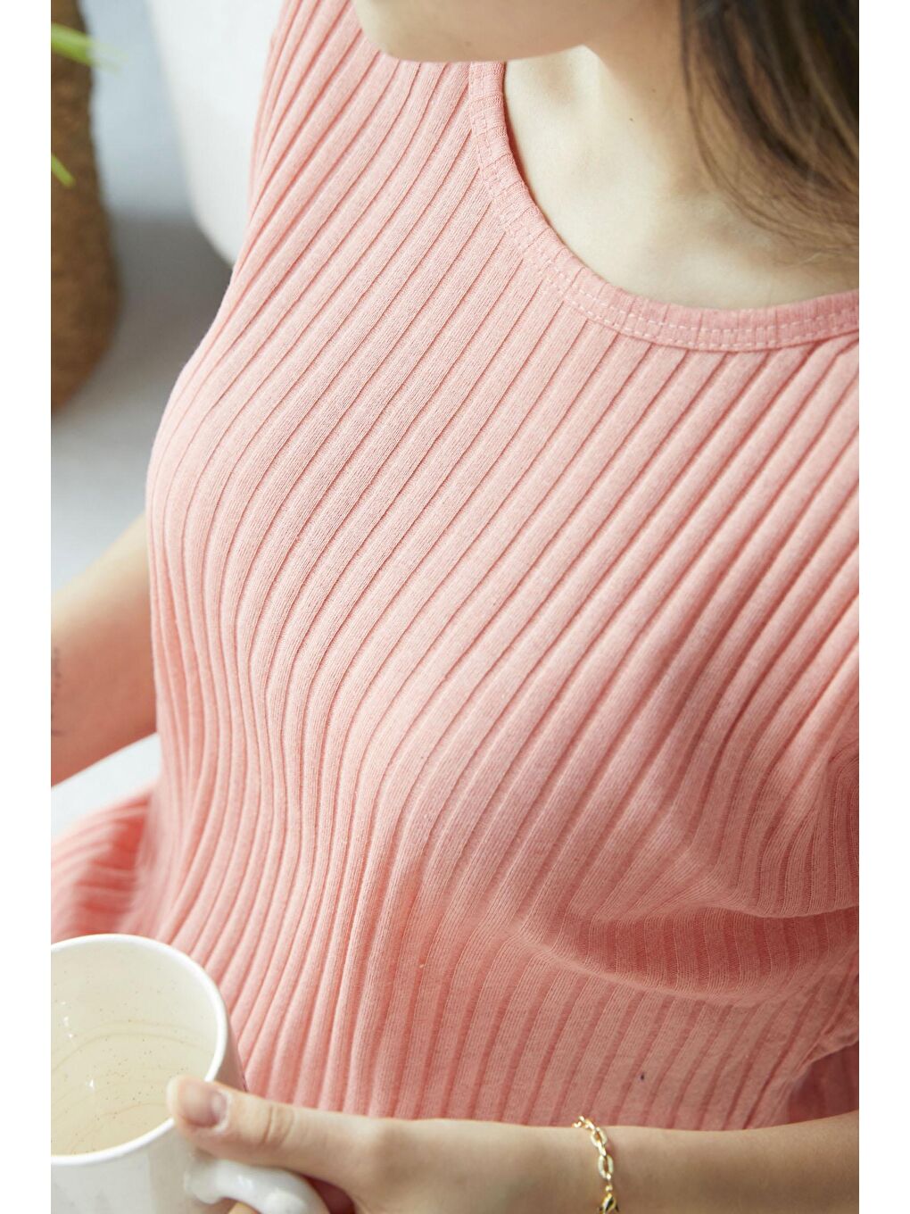 Bisiklet Yaka Kadın Pembe Eşofman Takımı - 22488-4