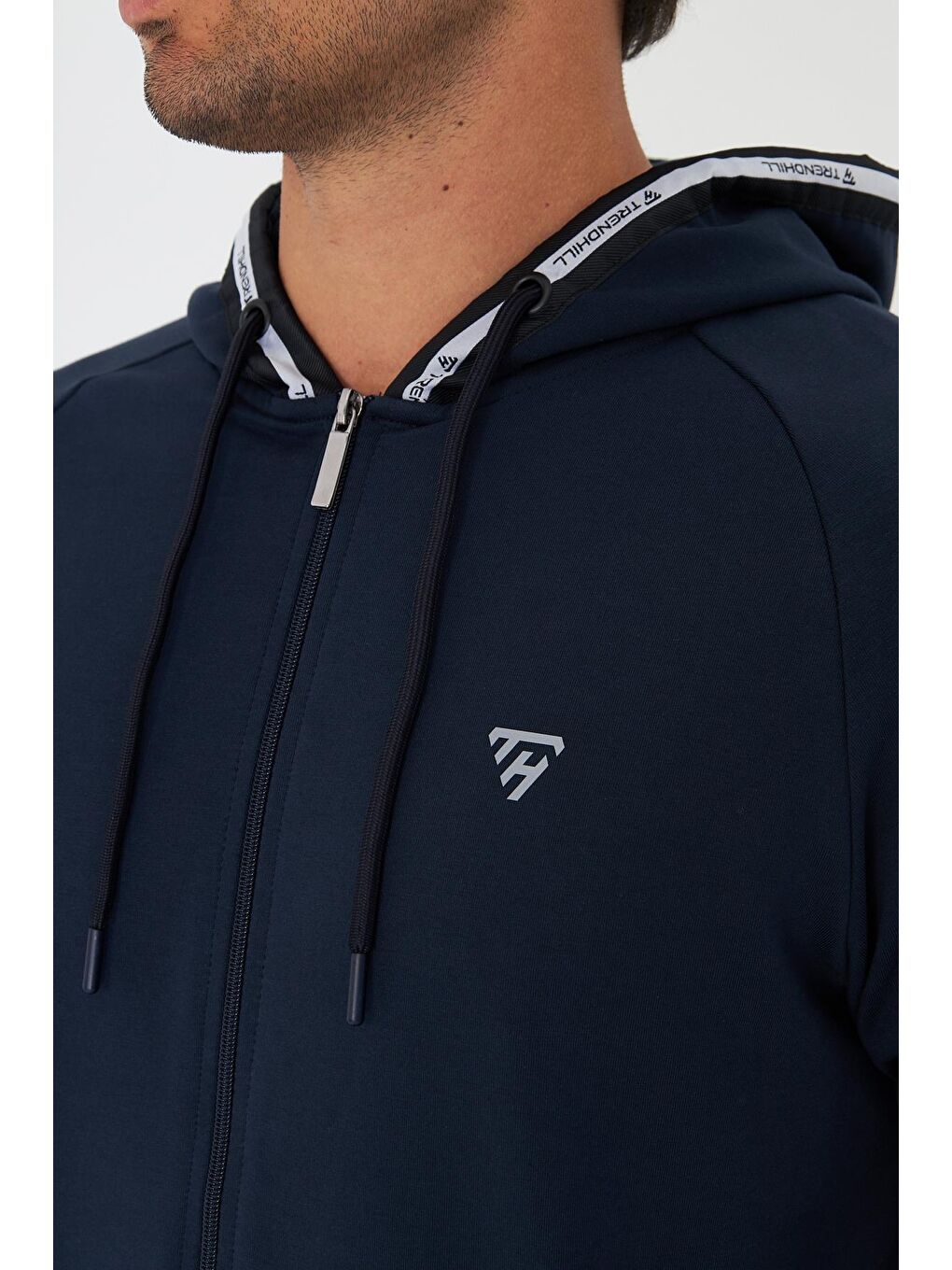 Erkek Pamuklu Kapüşonlu Eşofman Takımı Lacivert 5756-L-7