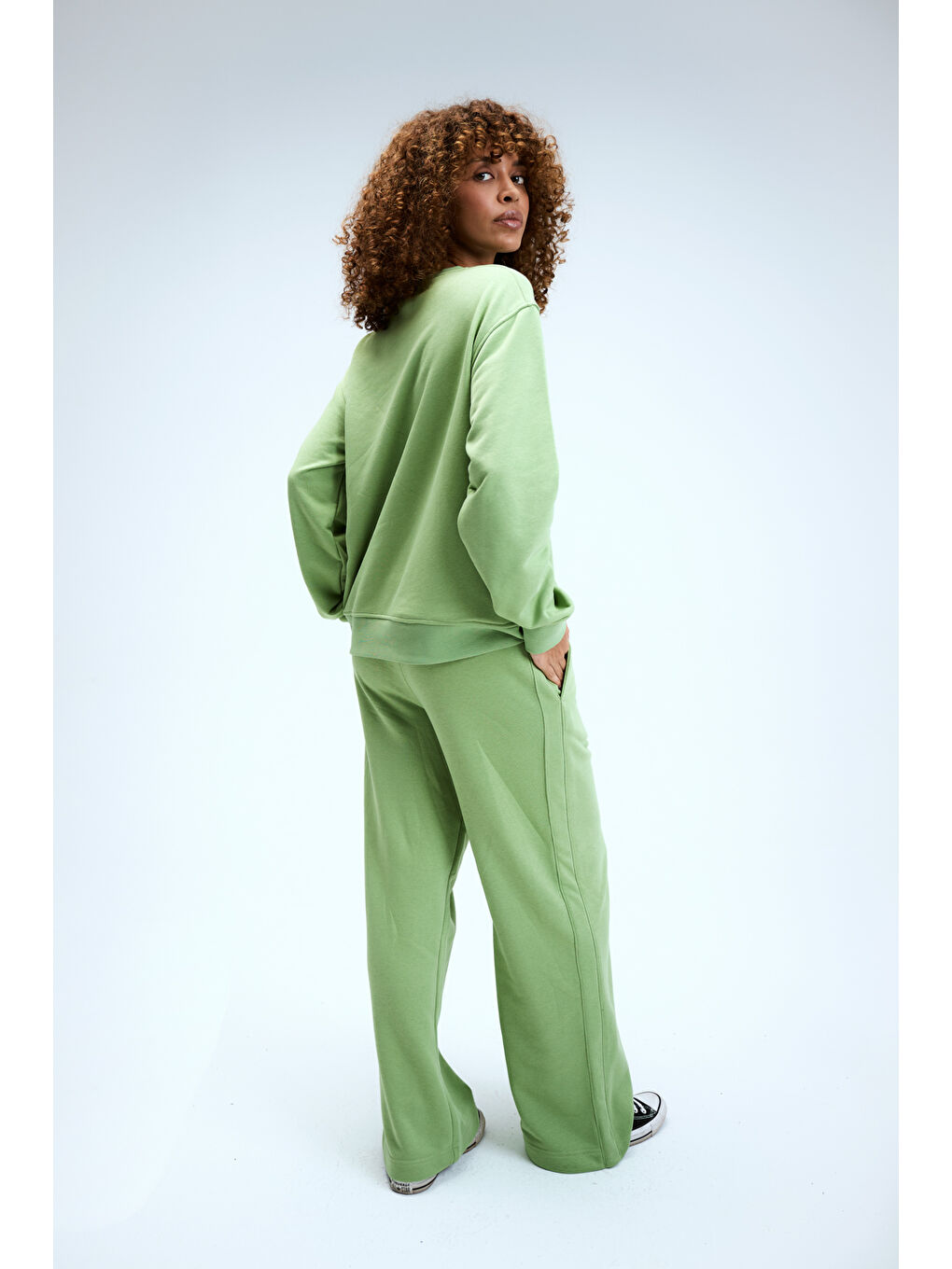 Kadın Timeless Oversize Fıstık Yeşili Sweatshirt-4