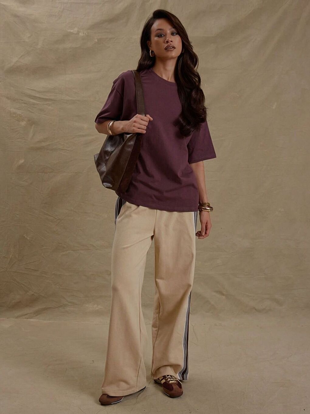 Bordo Ev ve Günlük Giyim Tişört-4