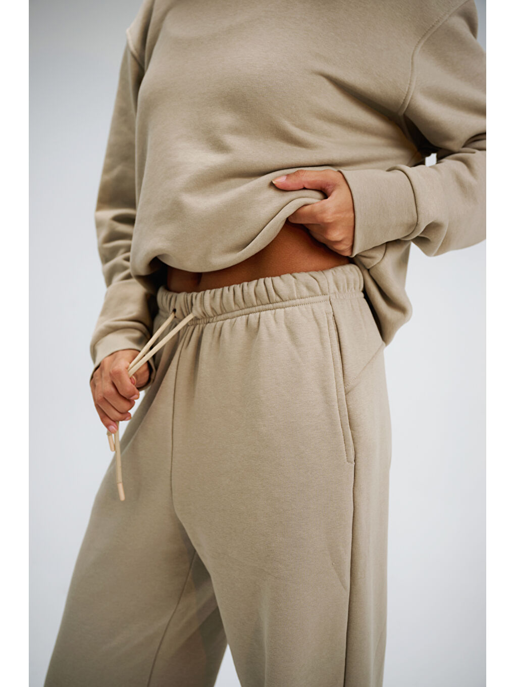 Bej Kadın Timeless Jogger Vizon Eşofman Altı-3