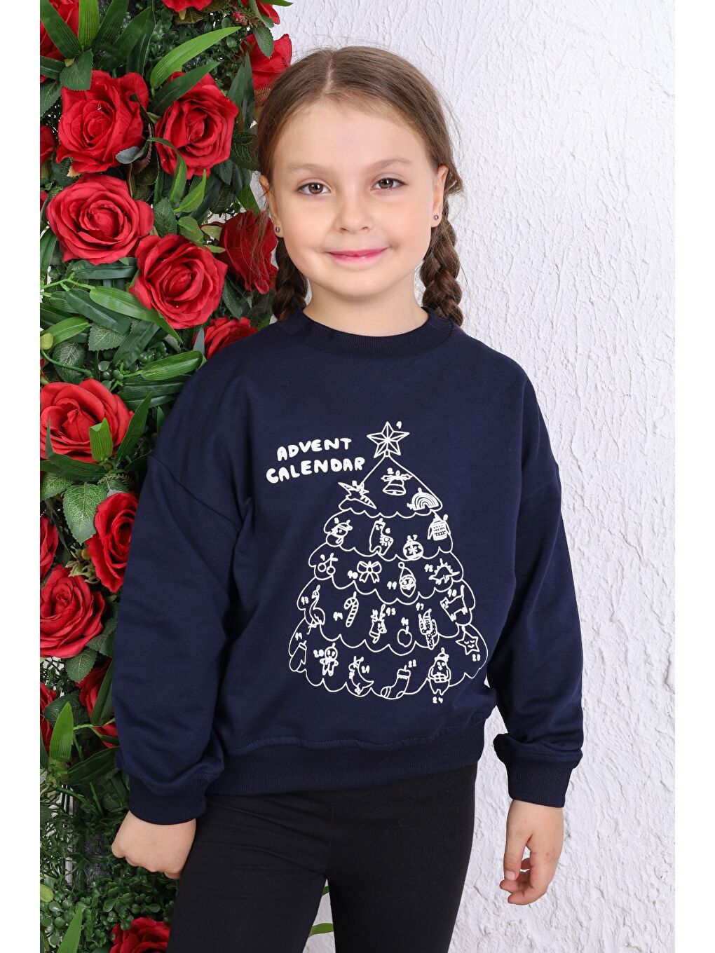 Toontoykids Lacivert Kız Çocuk Baskılı Sweatshirt