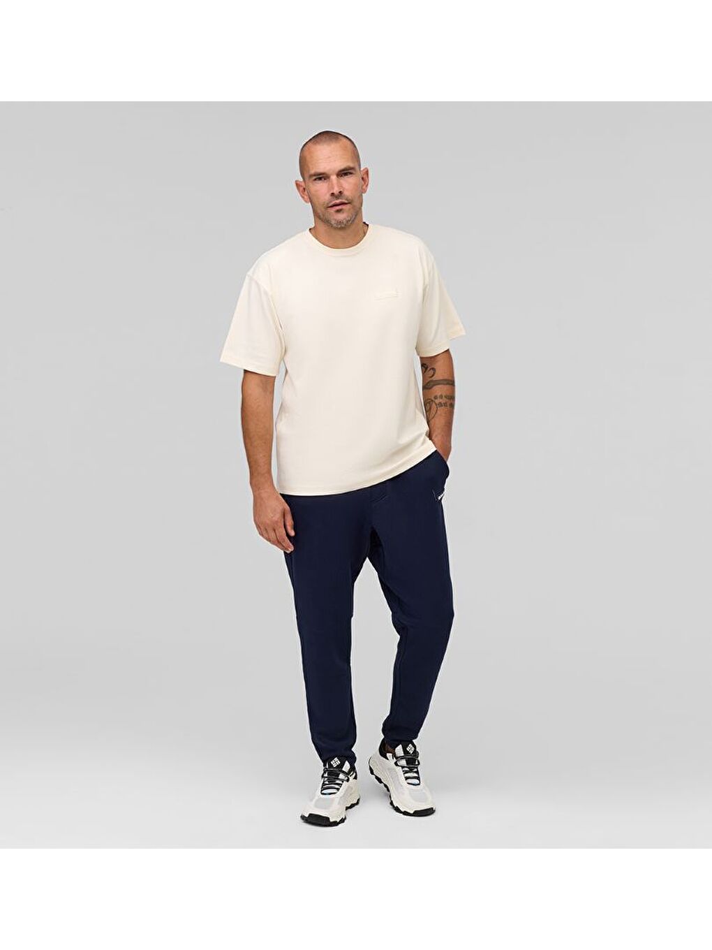 Ekru Csc M Label Chest Graphic Tee Erkek Tişört CS0470-5