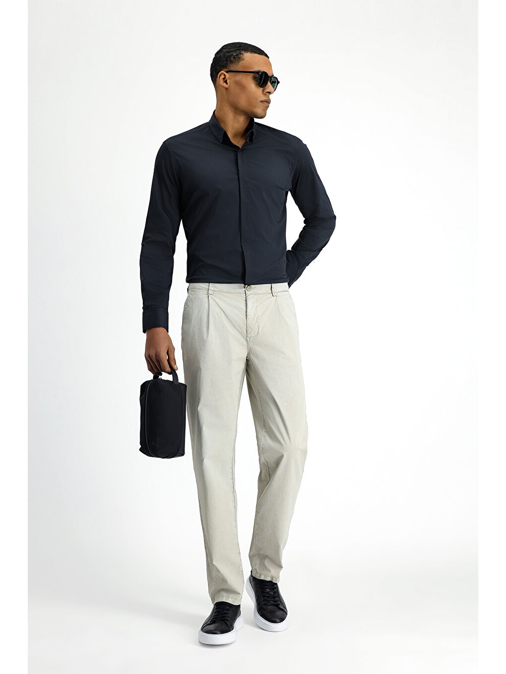 Gri Regular Fit Elastanlı Kanvas / Chino Pantolon