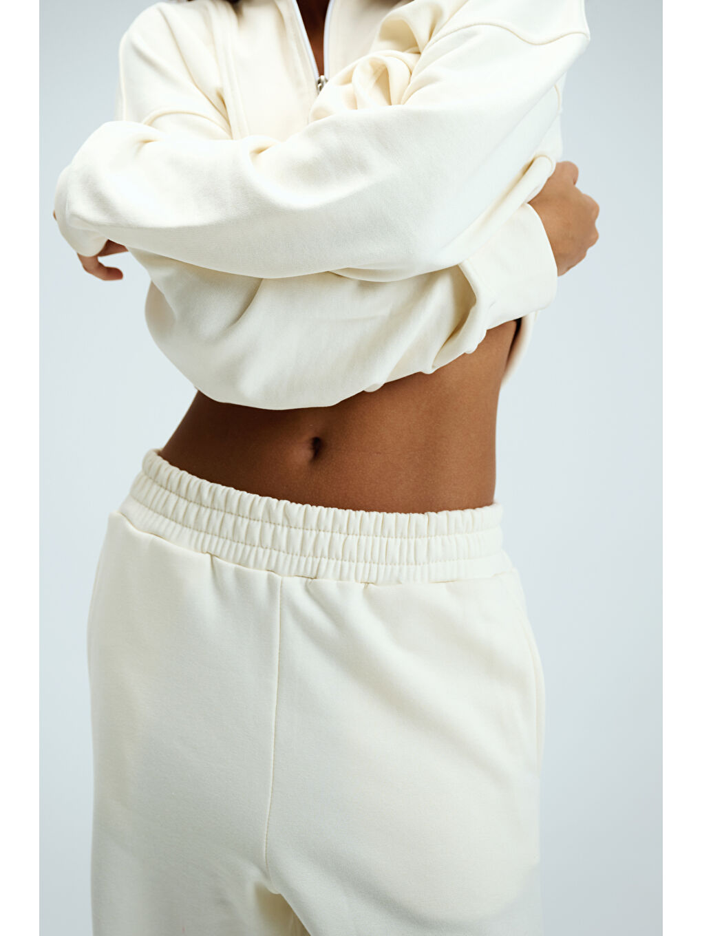 Ekru Kadın Timeless Krem Bol Paça Eşofman Altı-3