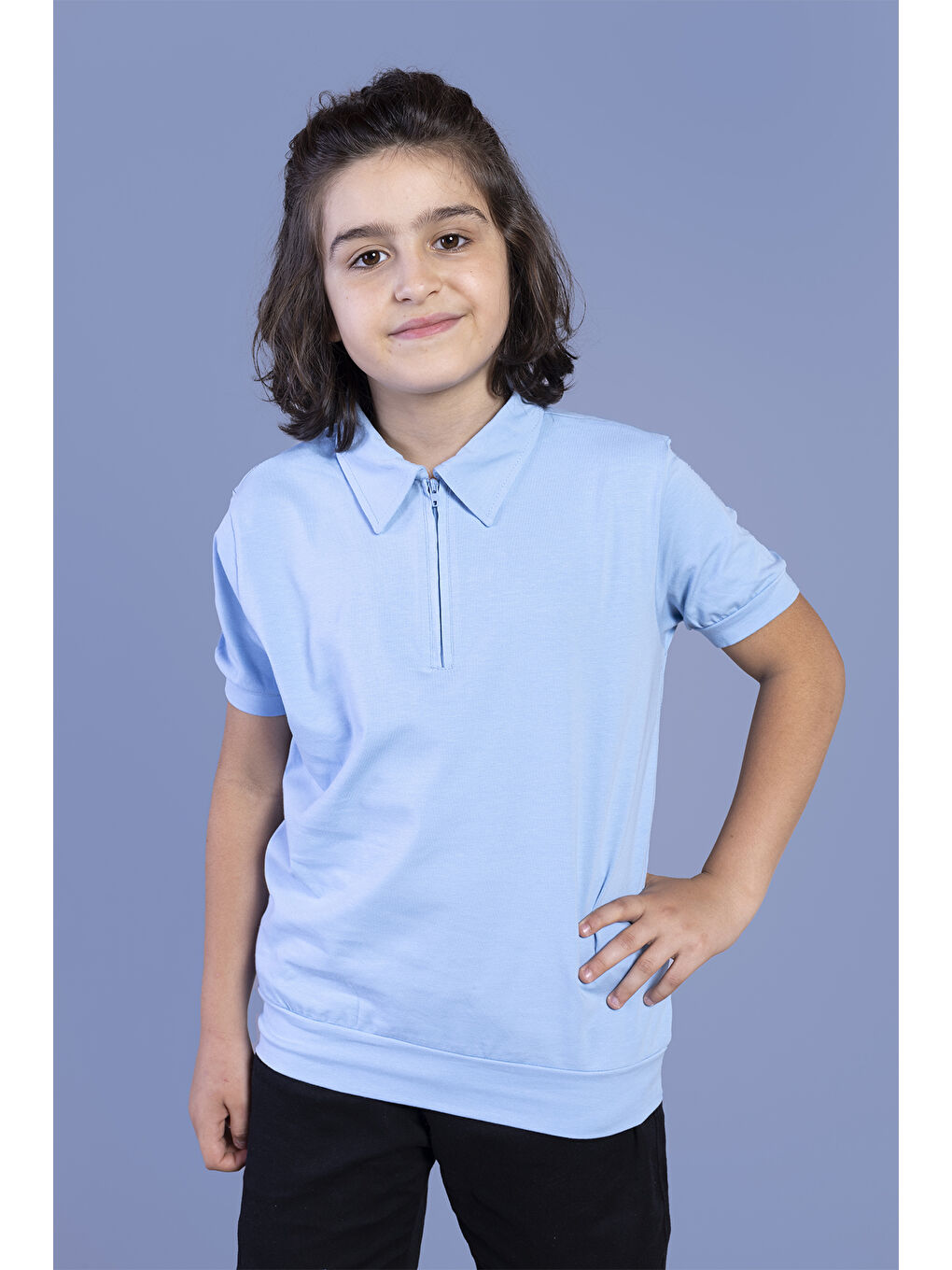 Mavi Erkek Çocuk Polo Yaka Tişört
