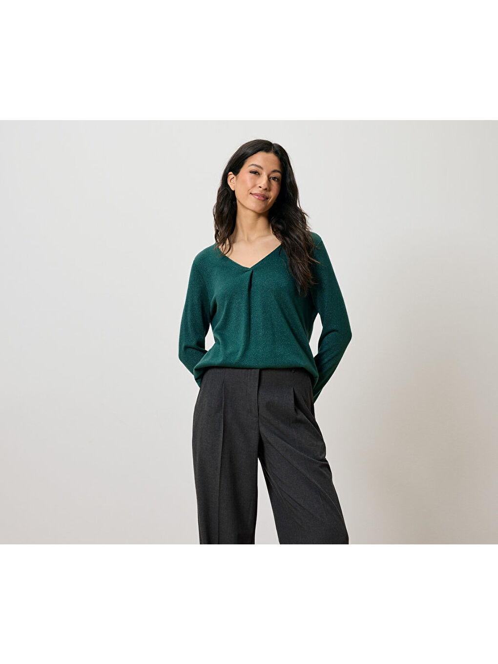 Kadın Bluz, Simli İplik, Petrol