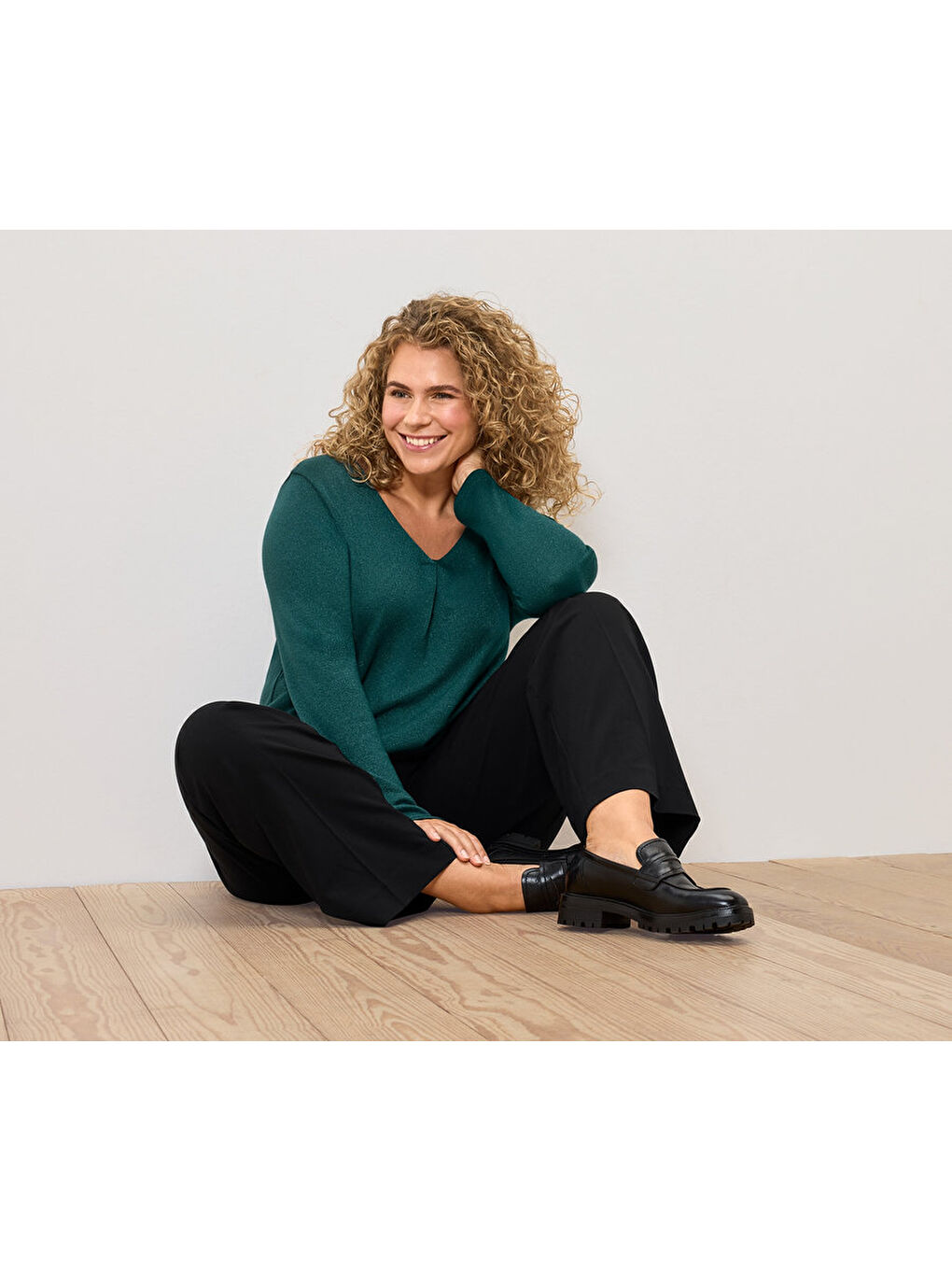 Kadın Bluz, Simli İplik, Petrol-2