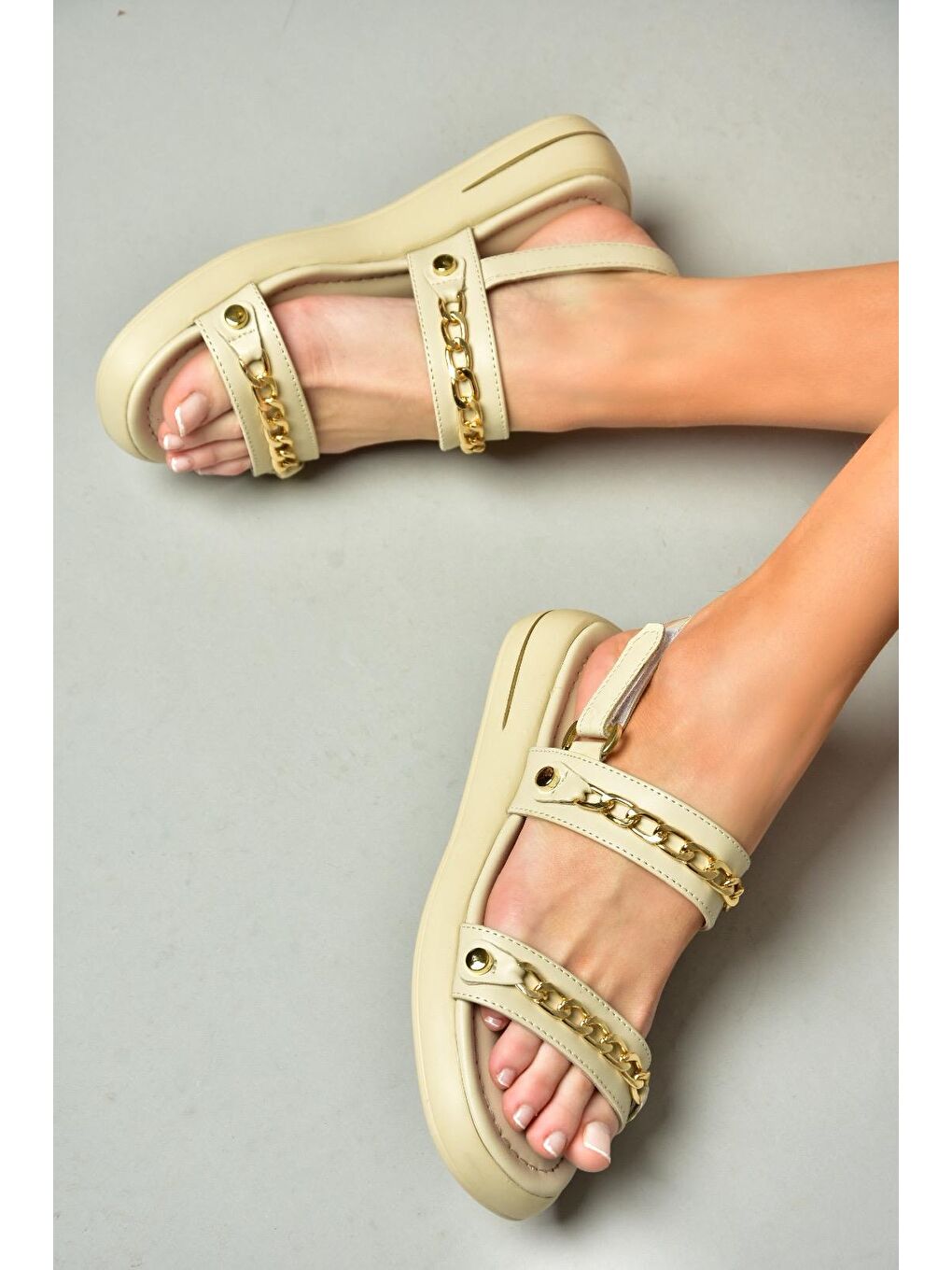 S5181056 Bej Kadın Sandalet-3