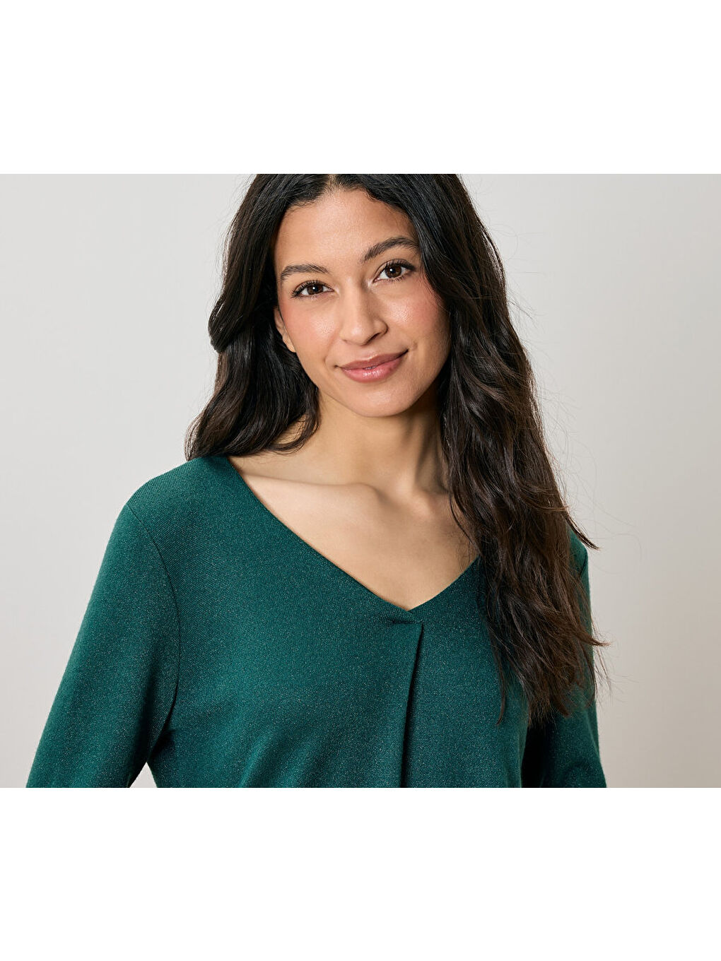 Kadın Bluz, Simli İplik, Petrol-6