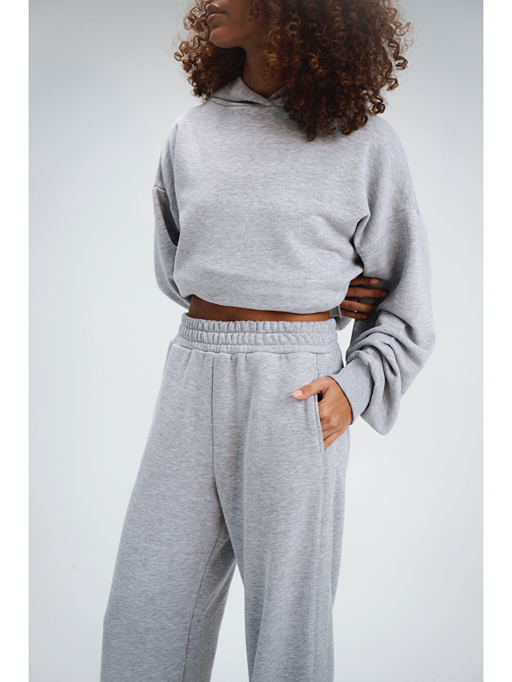 Kadın Timeless Gri Bol Paça Eşofman Altı-3