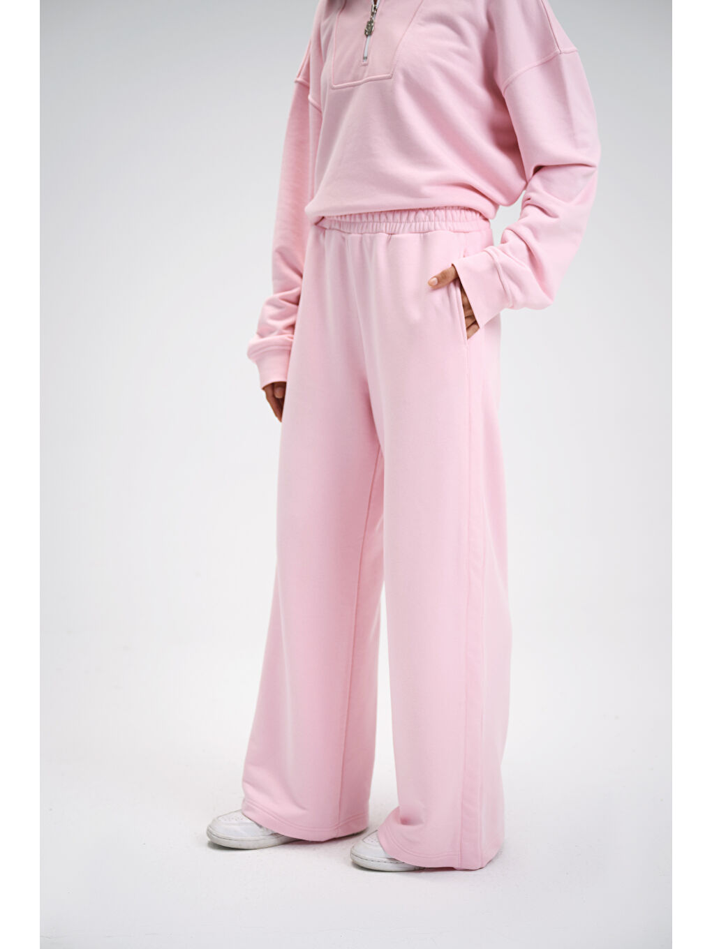 Kadın Timeless Pembe Bol Paça Eşofman Altı-2