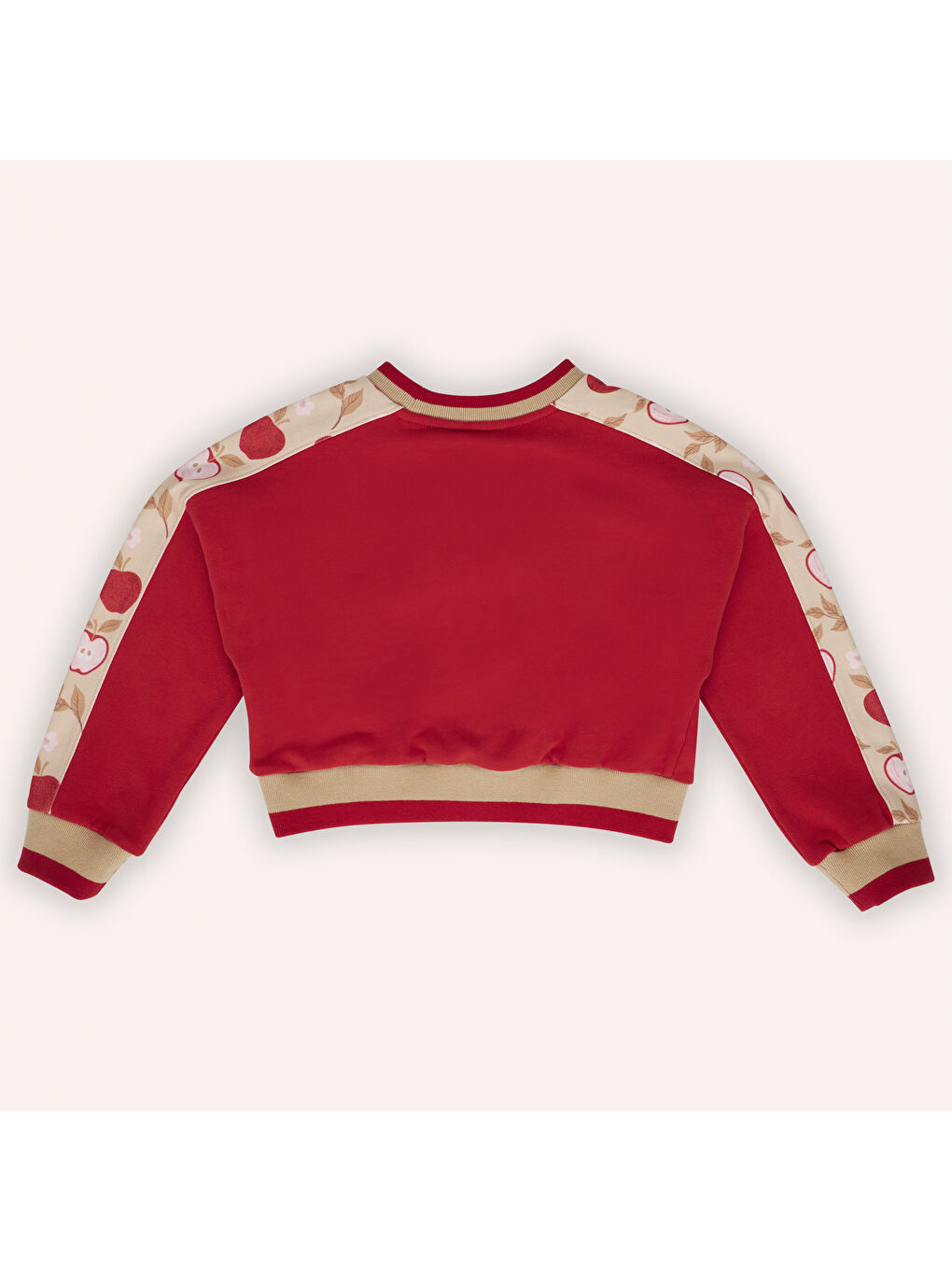 Panço Kirmizi Kız Çocuk Kolları Parça Detaylı Sweatshirt - 7