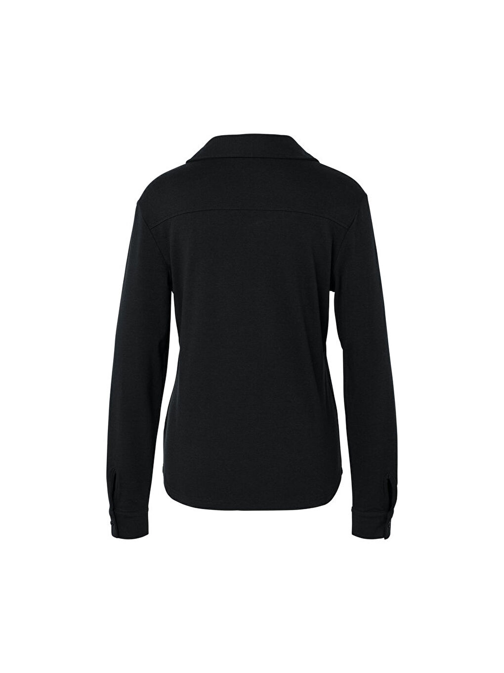 Kadın Bluz, Uzun Kol, Düğmeli, Siyah-5