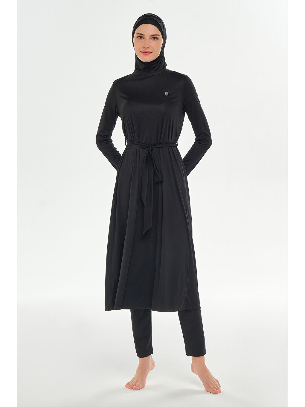 Tam Boy Elastanlı Tam Kapalı Uzun Tesettür Mayo 3133 Siyah08-2