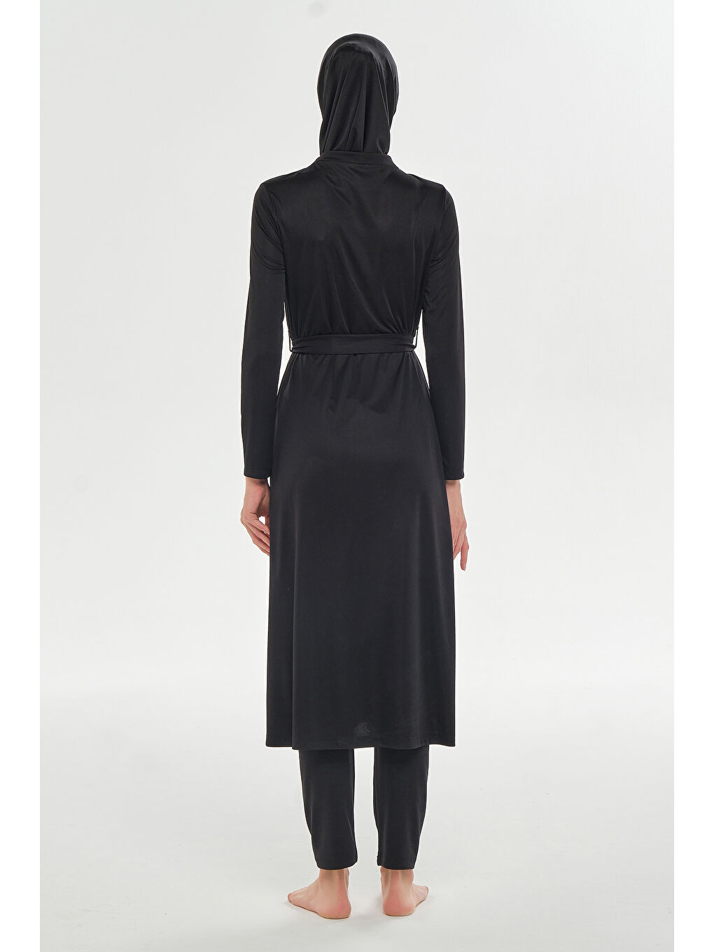 Tam Boy Elastanlı Tam Kapalı Uzun Tesettür Mayo 3133 Siyah08-4