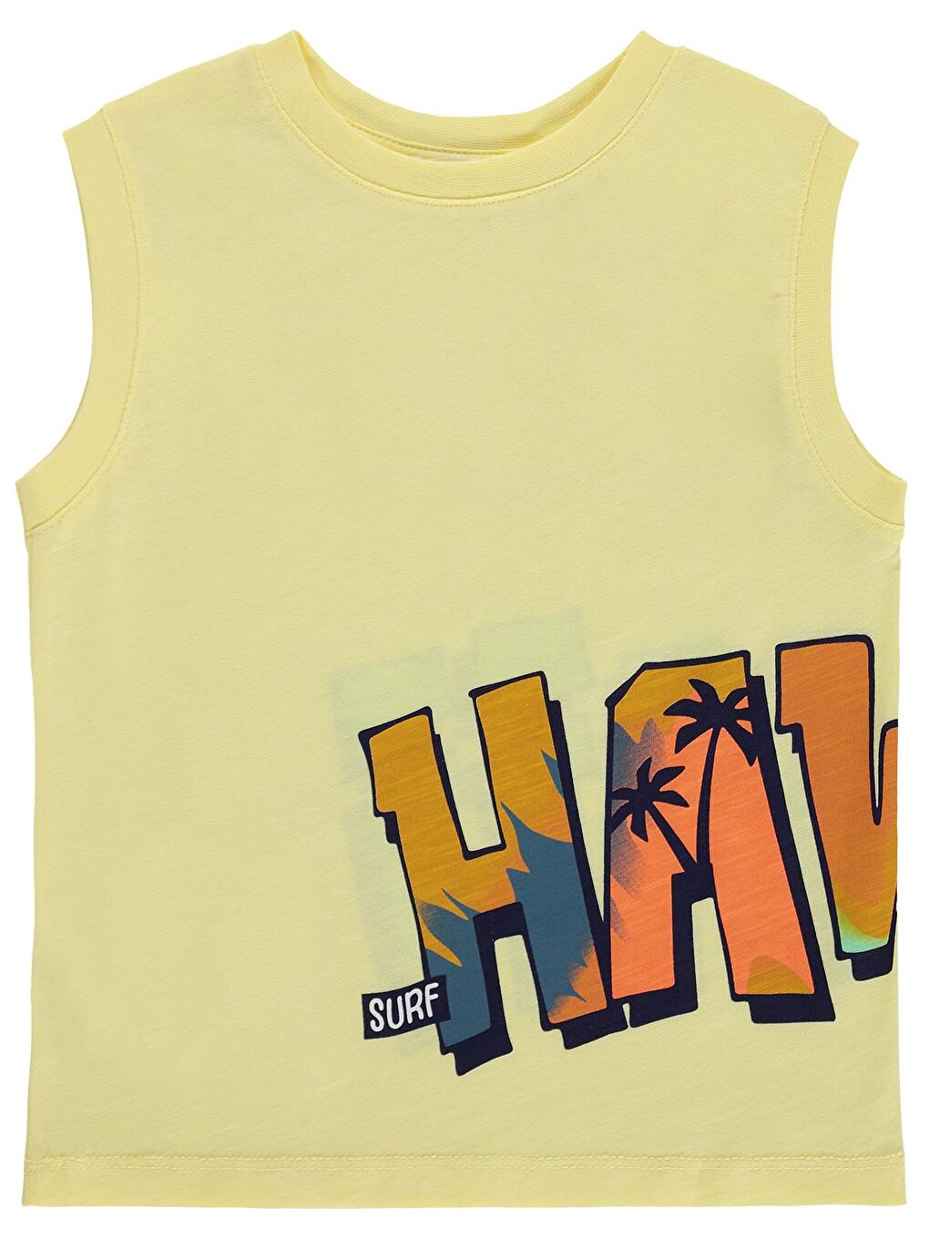 Boys Hawaii Basklı 2-5 Yaş Tişört - Sarı