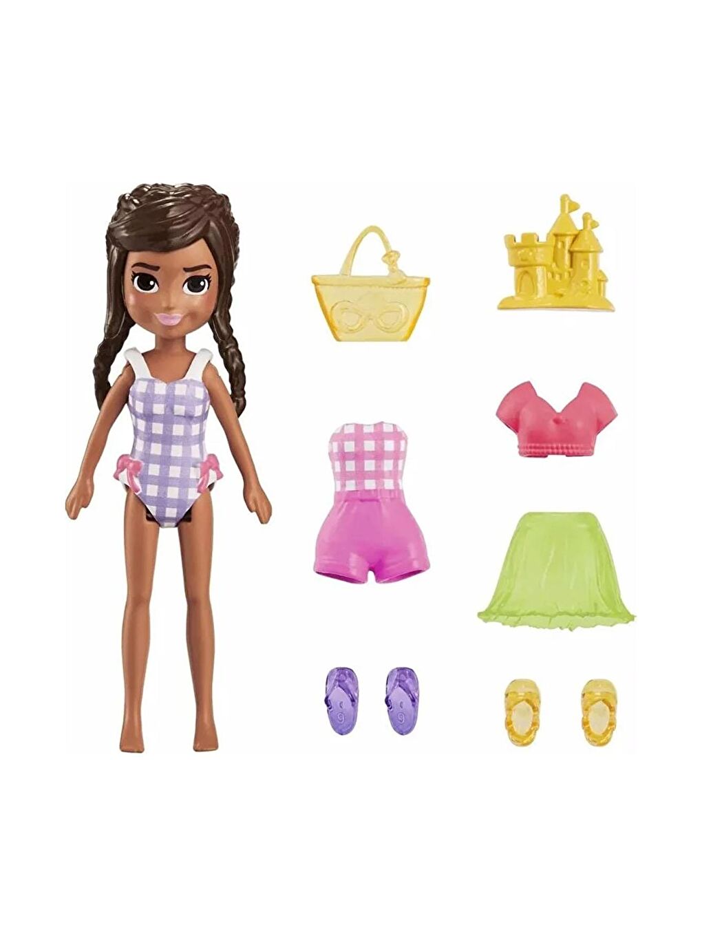 Polly Pocket Beyaz-Renklibaskı Moda Aksesuarları Oyun Setleri HKV86