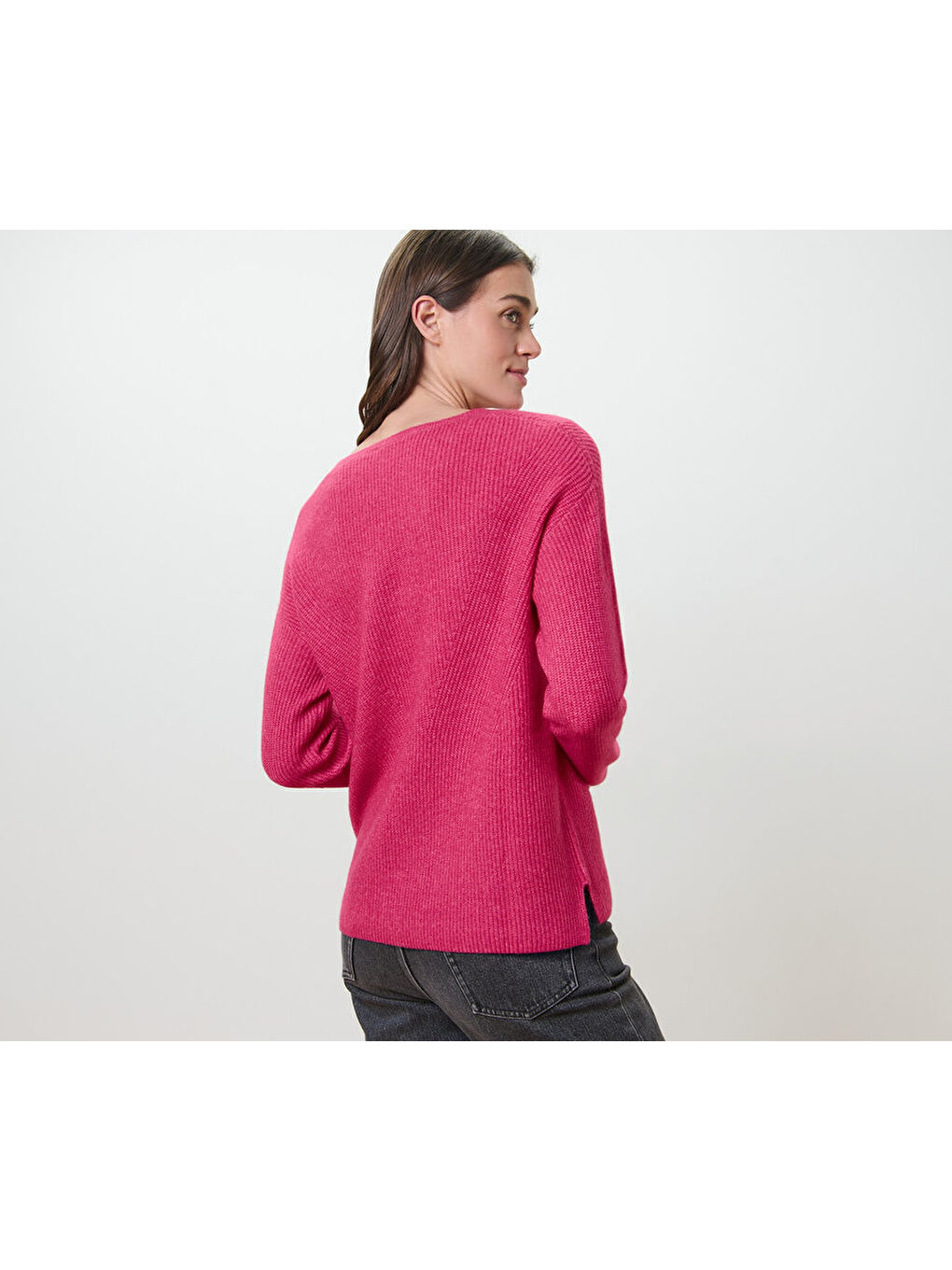 Kadın Kazak, Kalın Örgülü, Kırmızı-1