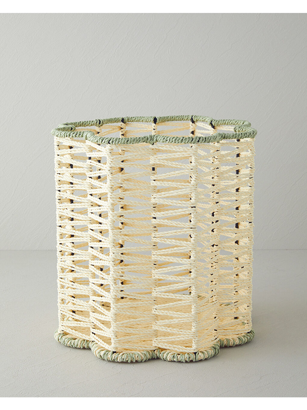 Bej Flore Kağıt İp Sepet 30x30 cm Naturel
