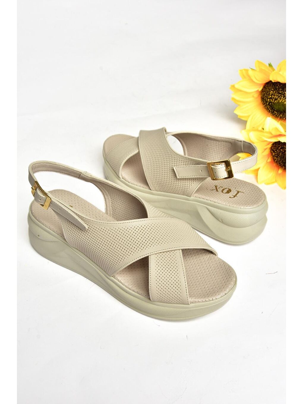 S7130307 Bej Kadın Sandalet-2