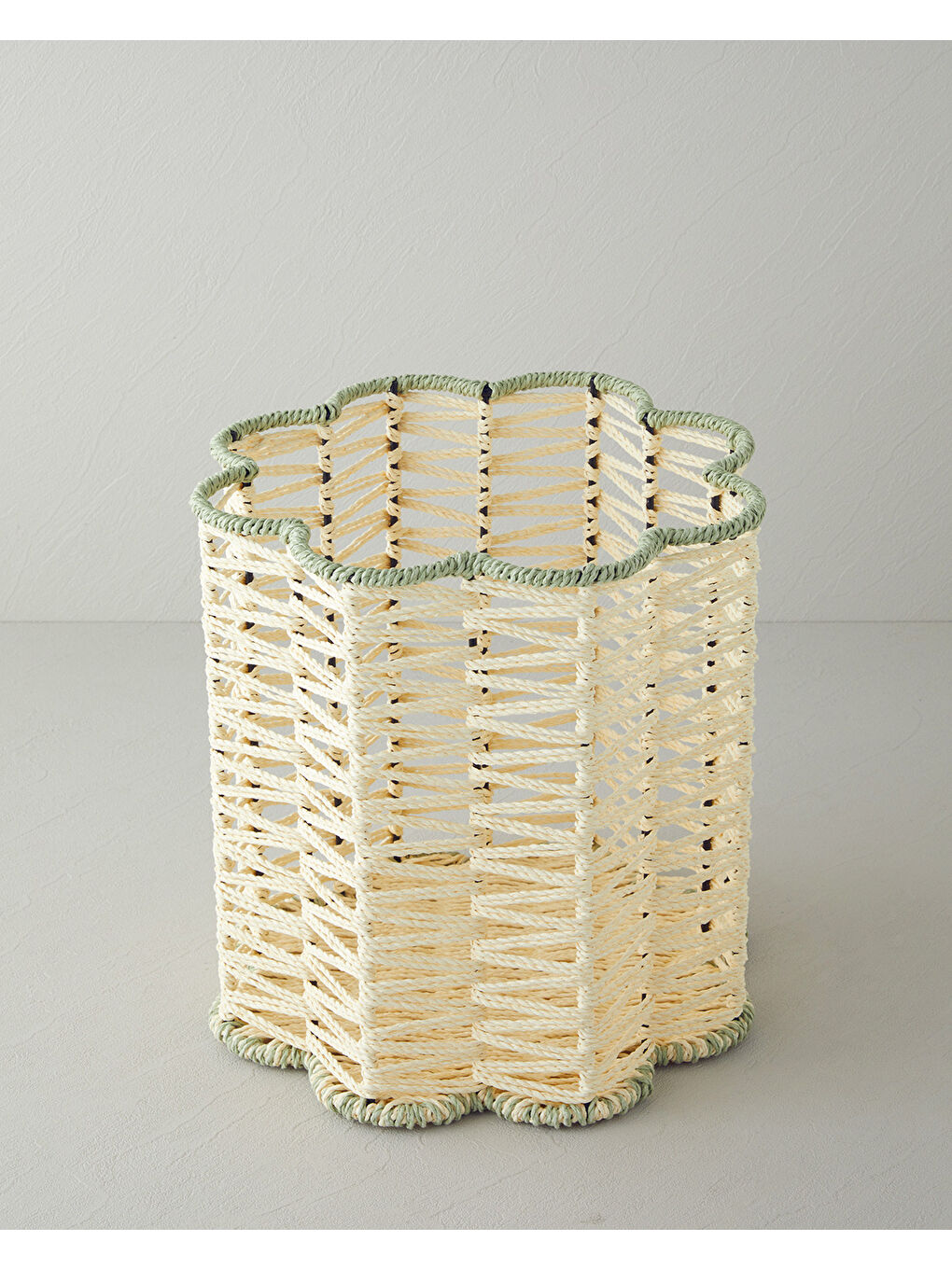 Bej Flore Kağıt İp Sepet 30x30 cm Naturel-1
