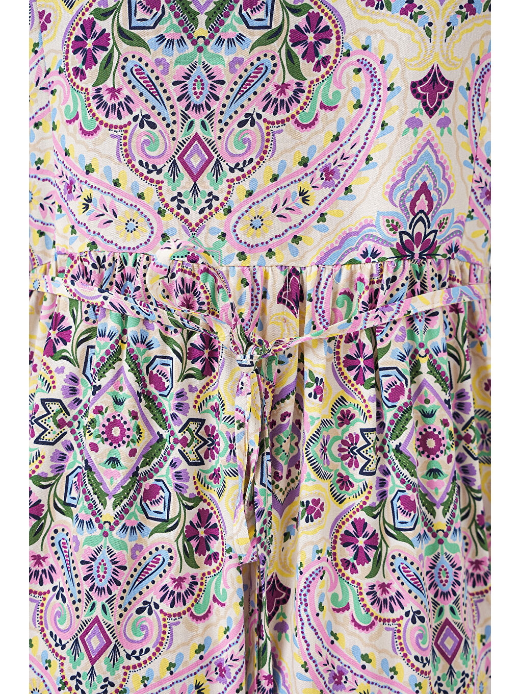 Kadın Desenli Kısa Kol Elbise 2562 - Bordo-5