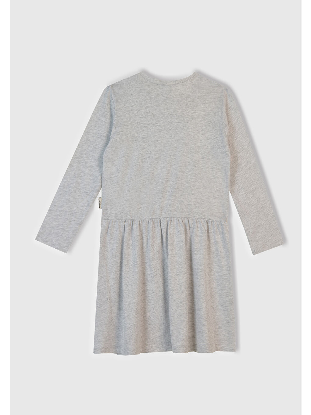 Kız Çocuk Beyaz Önü Baskılı Pileli Bisiklet Yaka Uyku Elbisesi-2