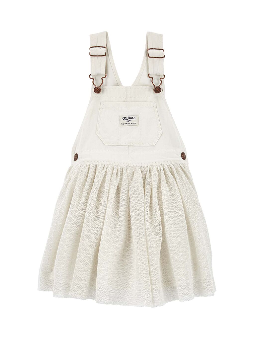 Bej Kız Bebek Etekli Salopet