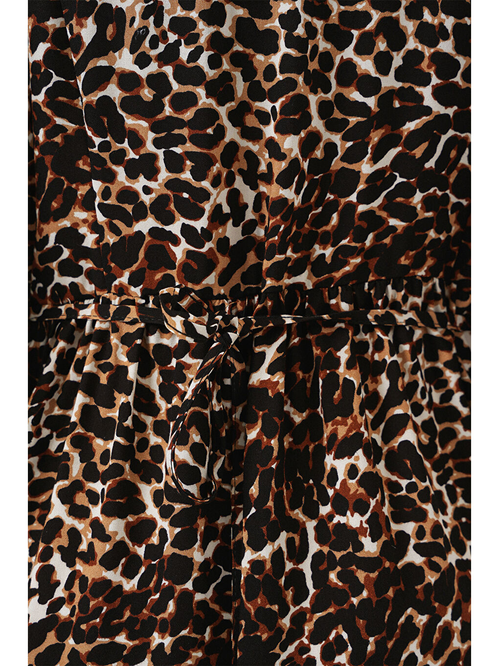 Kadın Desenli Kısa Kol Elbise 2562 - C. Kahverengi-5