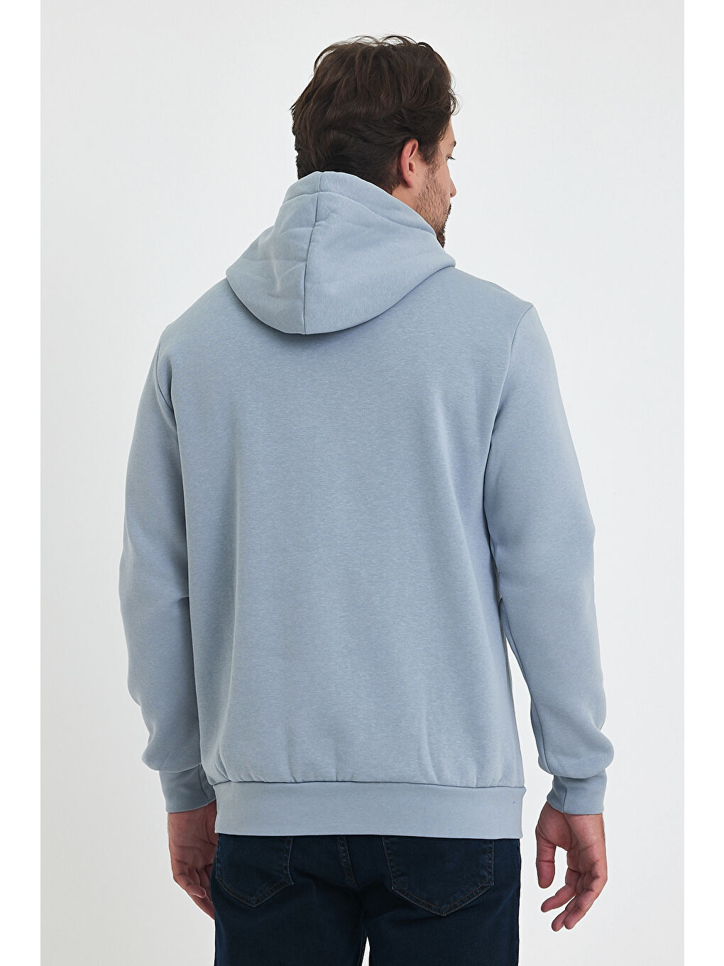 Rodi Açık Gri 3 İp Şardonlu Kapüşonlu Baskılı Cepli Sweatshirt 5281 - 3