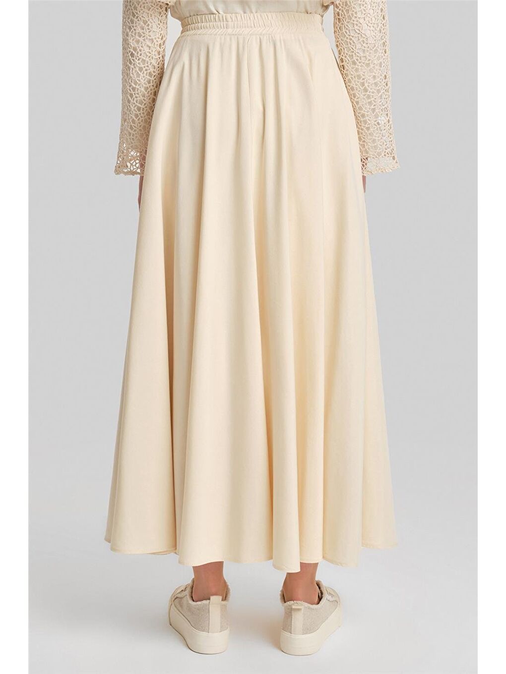 Bej Lastikli Godeli Etek 24Y1632 Aytaşı-4