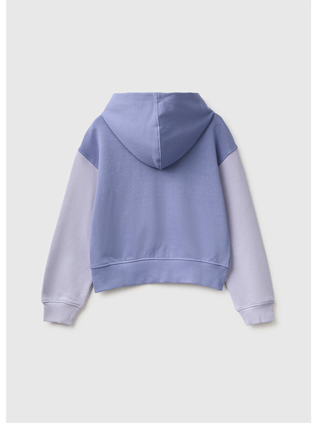 Kız Çocuk Lila Önü İşlemeli Ribanalı Cepli Kapüşonlu Fermuarlı Sweatshirt-1