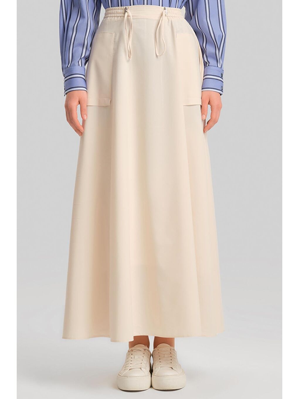 Bej Stoperli Pamuk Etek 24Y1630 Aytaşı-2