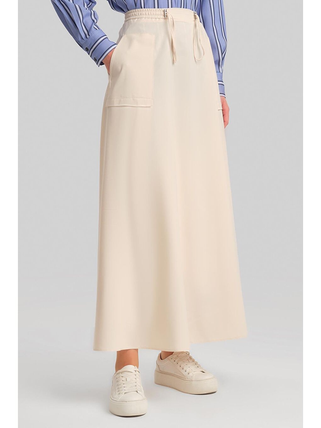 Bej Stoperli Pamuk Etek 24Y1630 Aytaşı-3