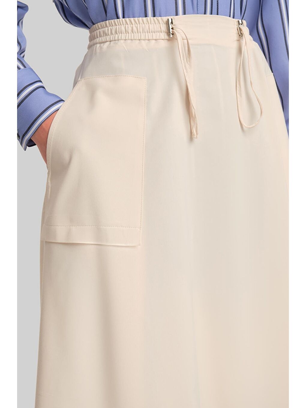 Bej Stoperli Pamuk Etek 24Y1630 Aytaşı-4