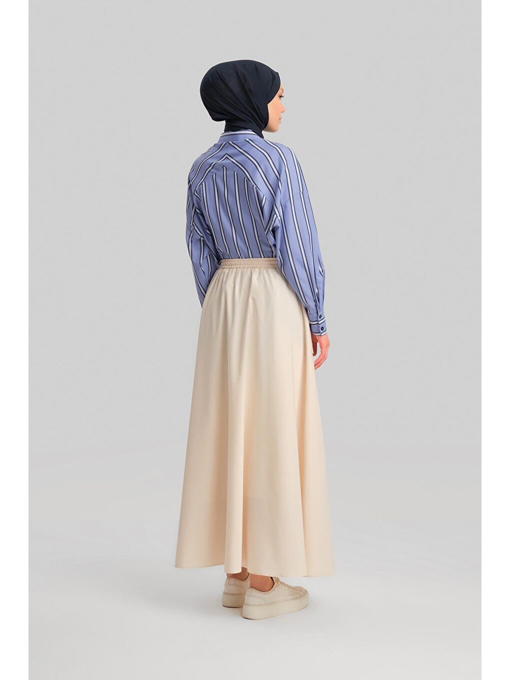 Bej Stoperli Pamuk Etek 24Y1630 Aytaşı-5