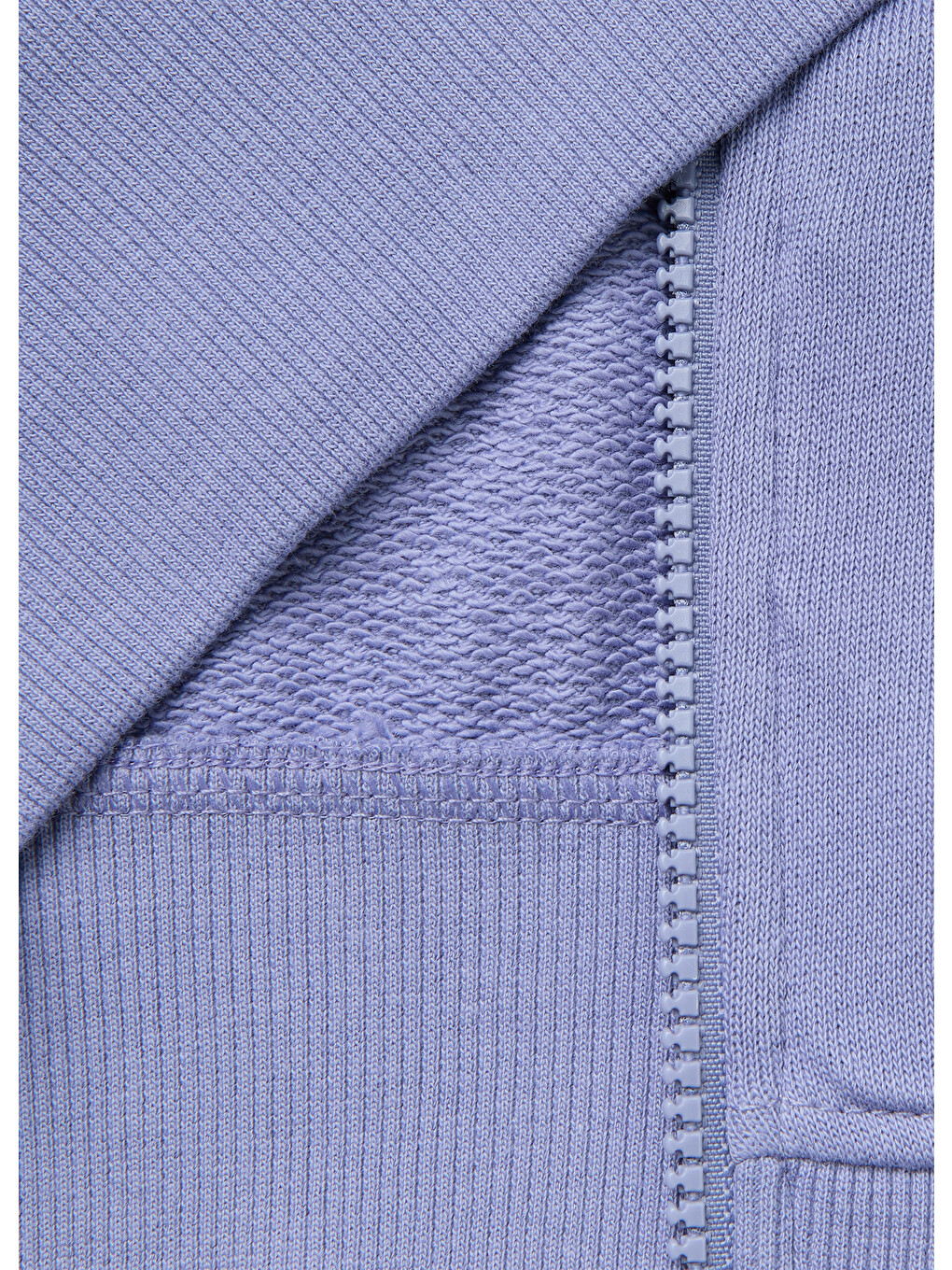 Kız Çocuk Lila Önü İşlemeli Ribanalı Cepli Kapüşonlu Fermuarlı Sweatshirt-2