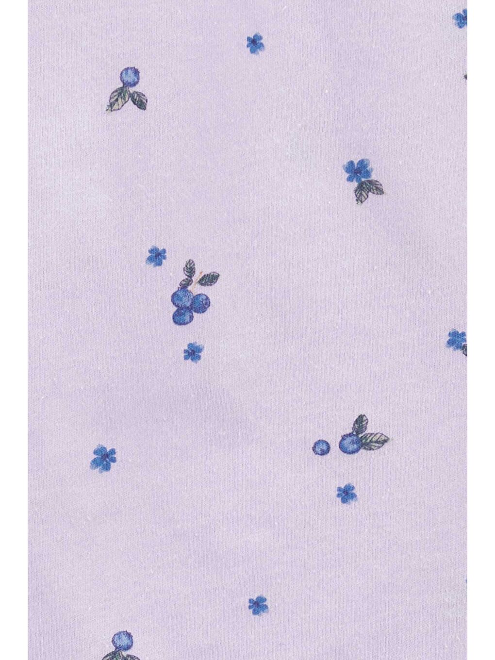 Mor Küçük Kız Çocuk Kısa Kollu Tshirt-1