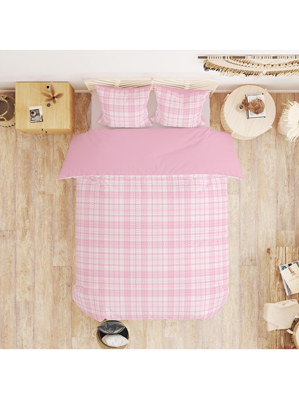 Karışık Baskılı,Desenli Çift Kişilik Nevresim Takımı (ÇARŞAFSIZ) 200x220 cm