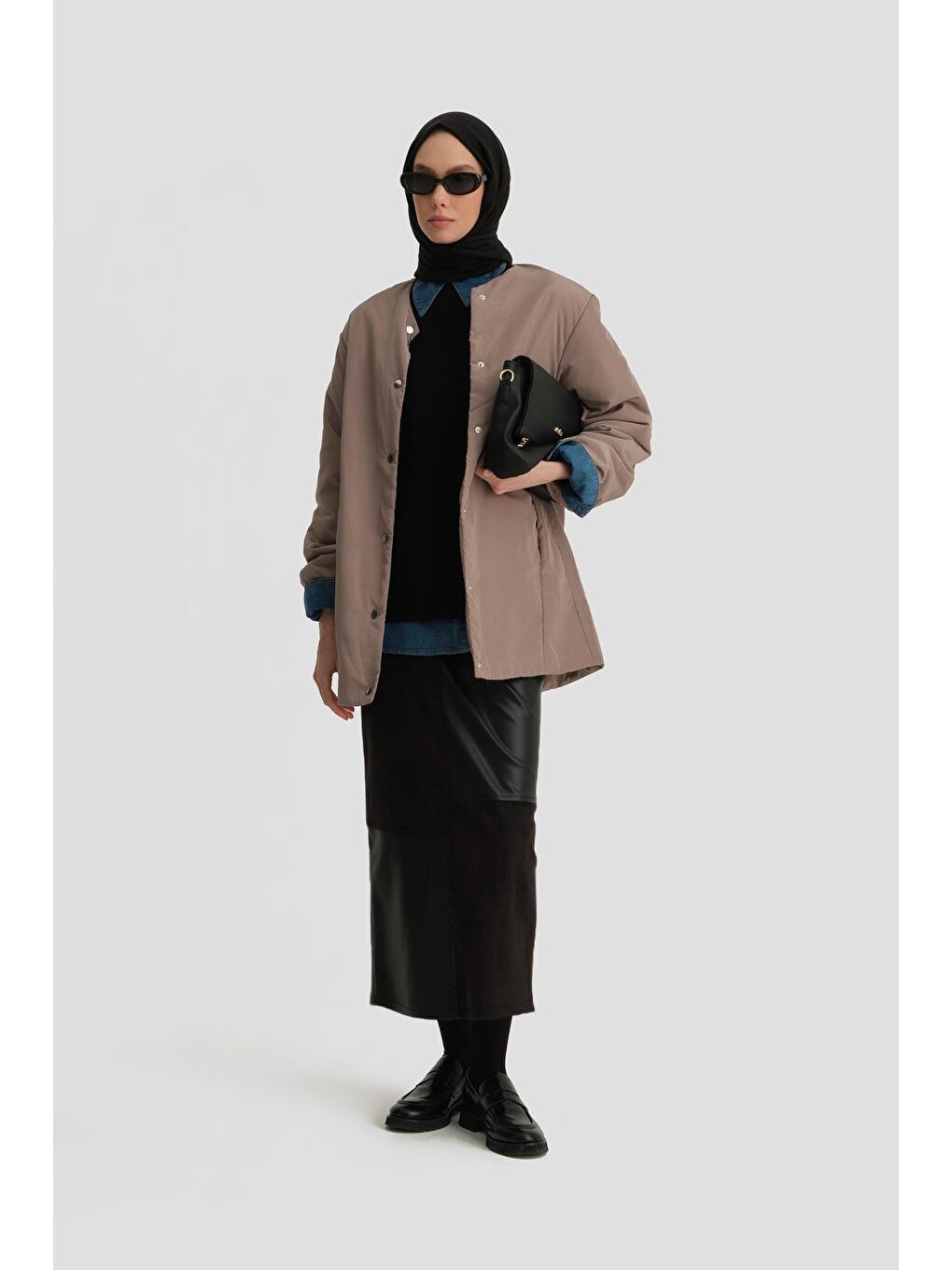 Ters Yüz Kalem Etek 24K1710 Siyah