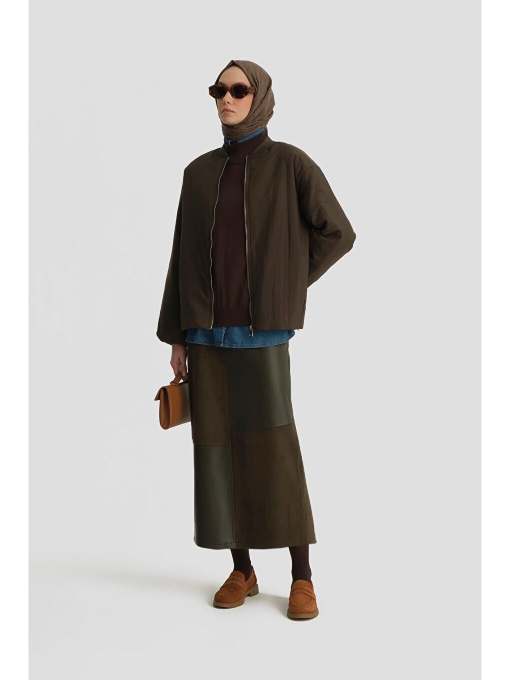 Ters Yüz Kalem Etek 24K1710 Haki-1