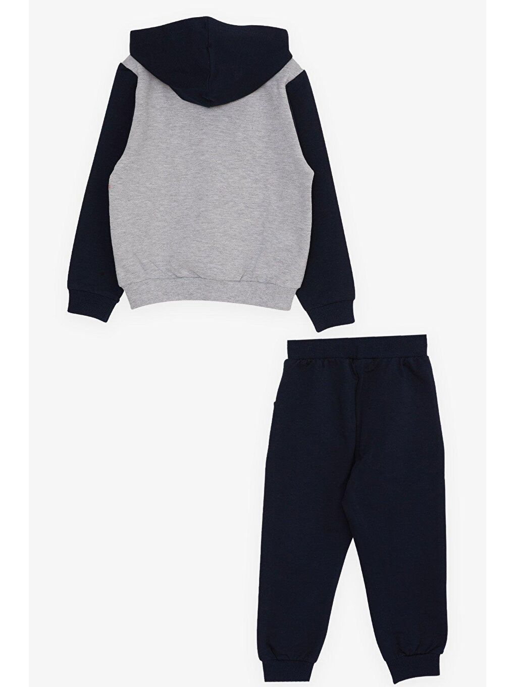Erkek Bebek Eşofman Takımı Sevimli Hayvancıklar Baskılı Gri Melanj (1-1.5 Yaş)-1