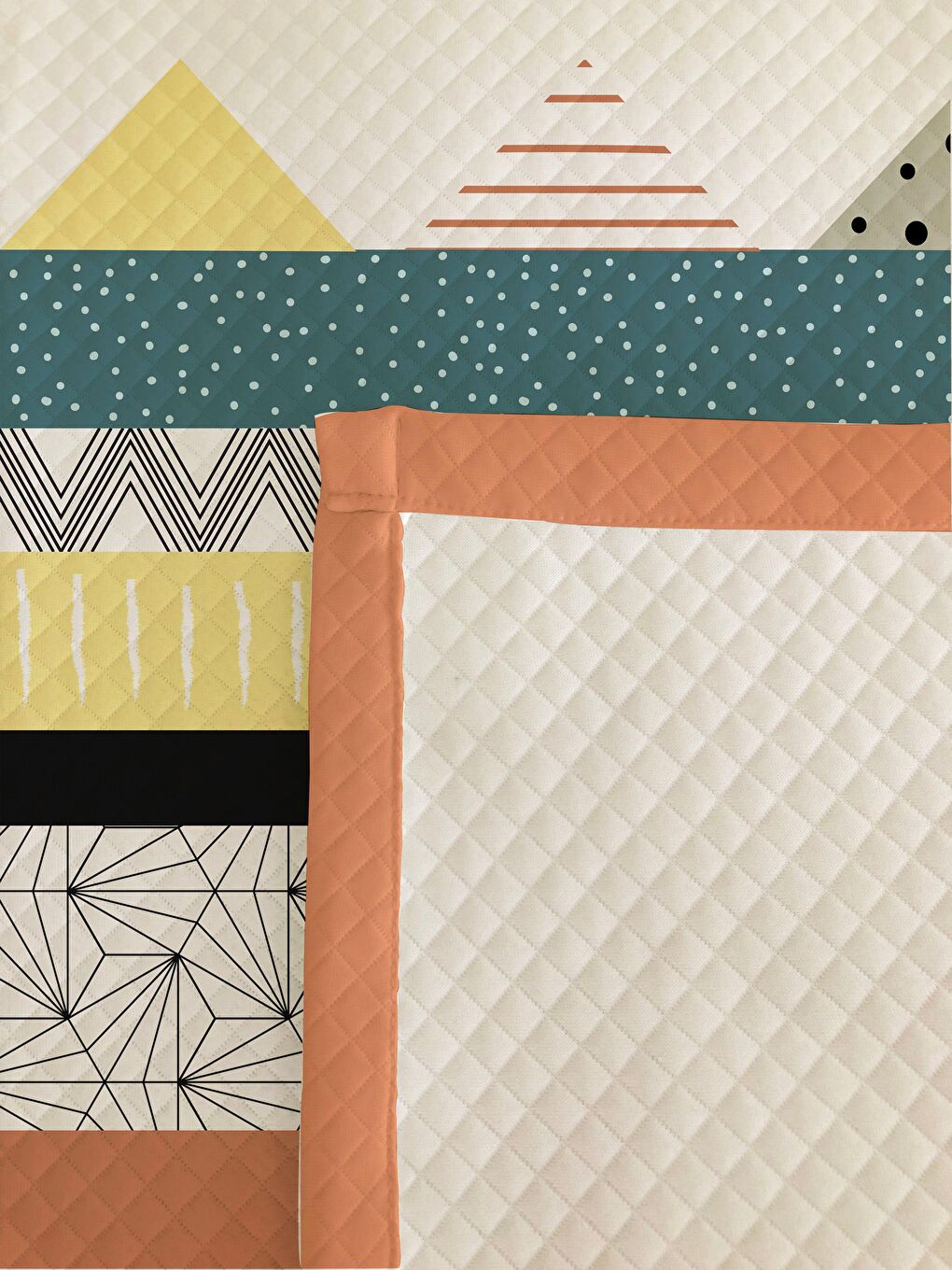 Karışık Baskılı, Desenli Çift Kişilik Baskılı Pike (200x220 Cm)-1