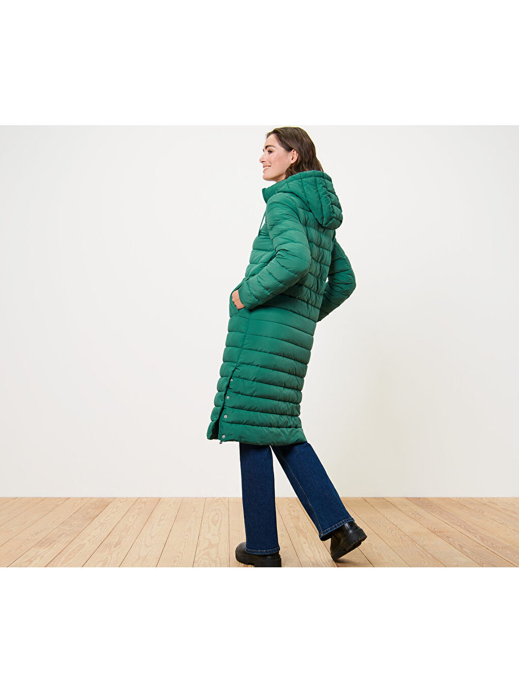 Kadın Kapitone Manto, Petrol-1