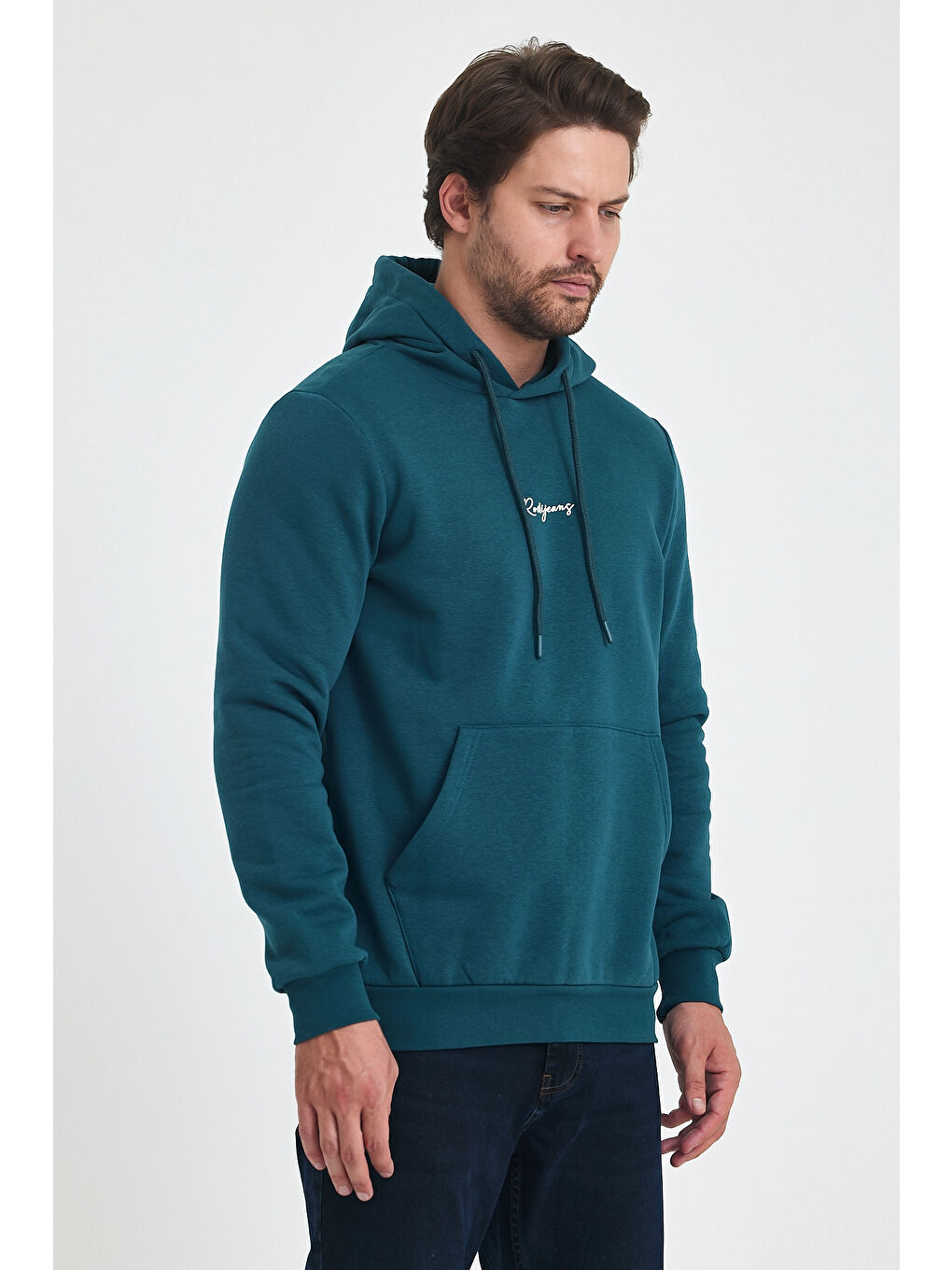 Rodi Petrol 3 İp Şardonlu Kapüşonlu Baskılı Cepli Sweatshirt 5281 - 2