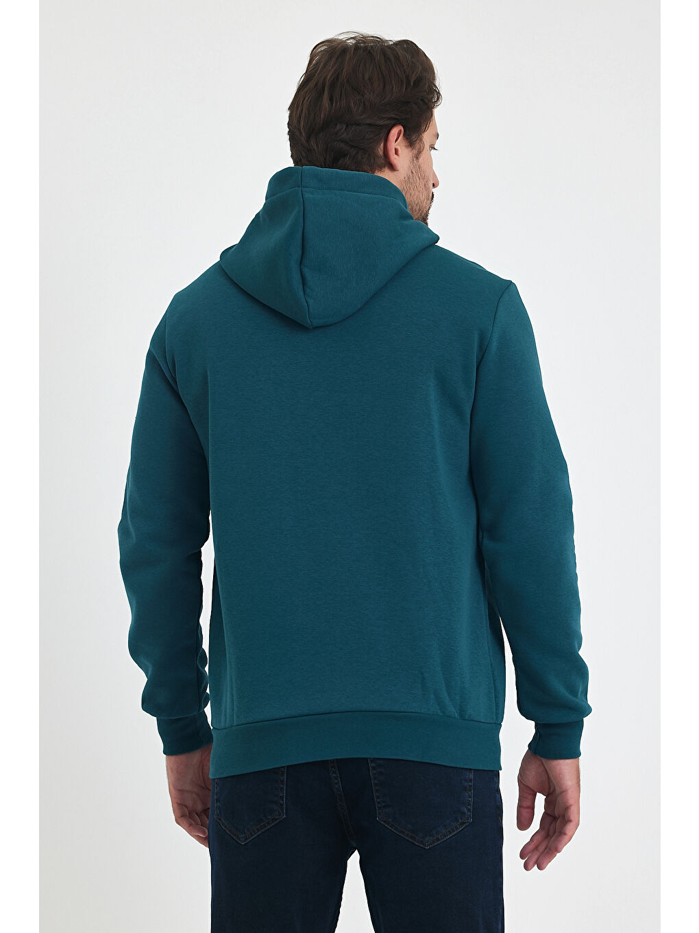 Rodi Petrol 3 İp Şardonlu Kapüşonlu Baskılı Cepli Sweatshirt 5281 - 3