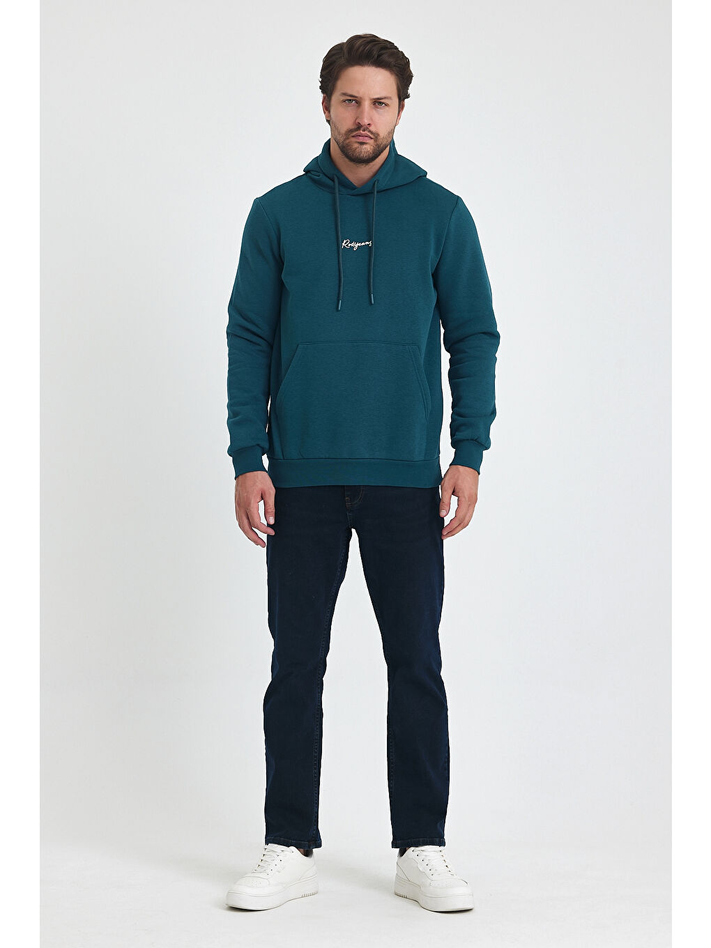 Rodi Petrol 3 İp Şardonlu Kapüşonlu Baskılı Cepli Sweatshirt 5281 - 4