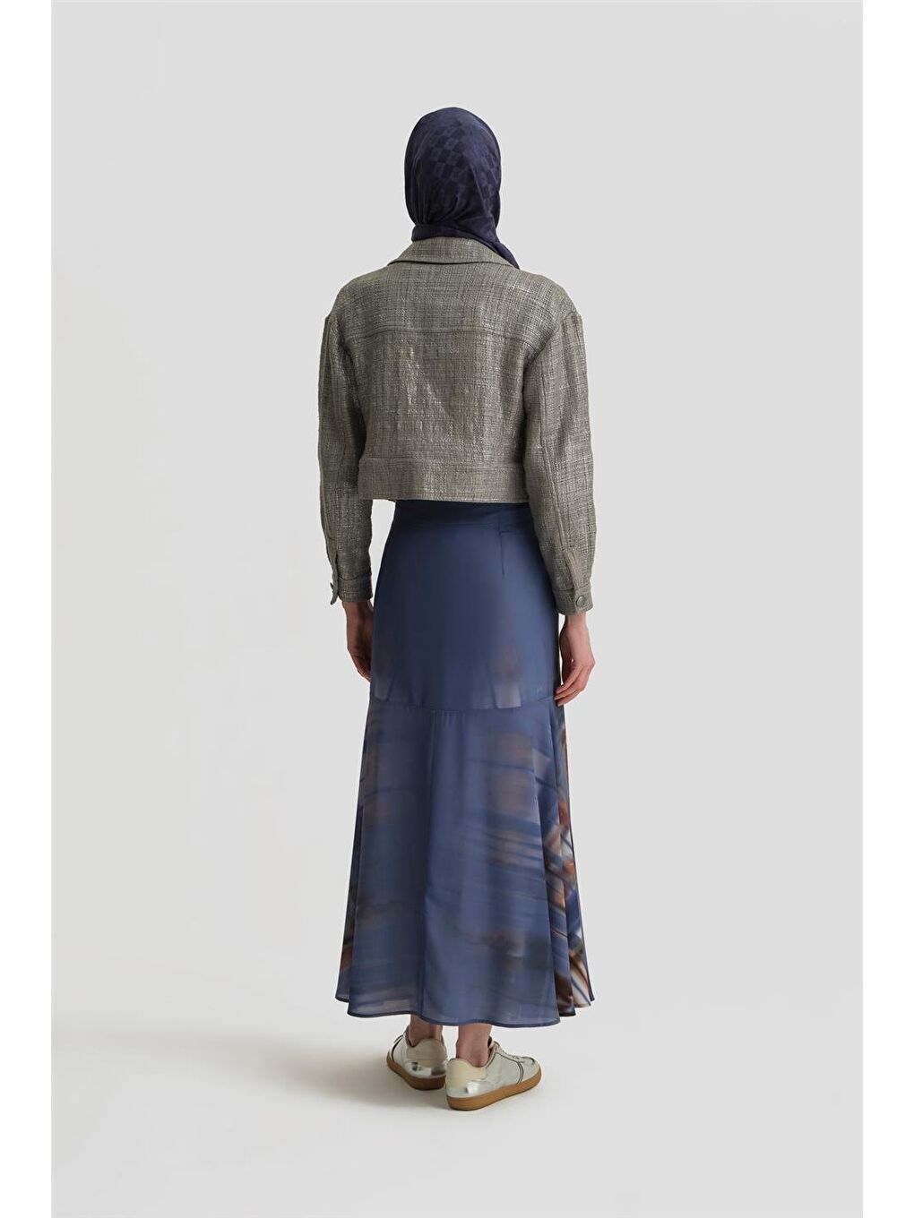 Mavi Emprime Volanlı Etek 25Y1817 Puslu Mor-3