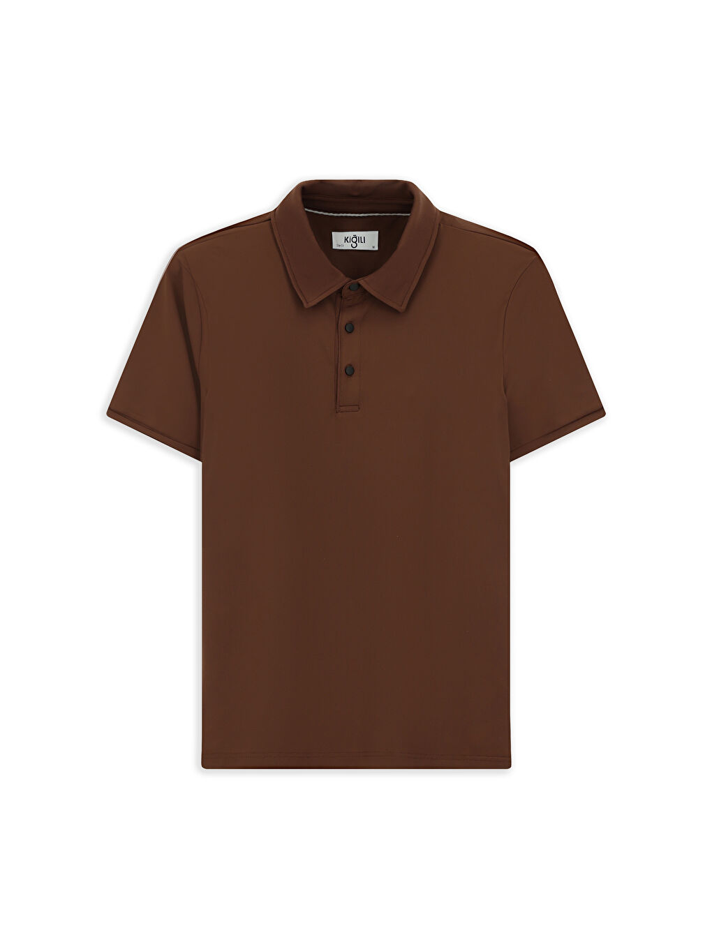 Kahverengi Slim Fit Dar Kesim Elastanlı Polo Yaka Tişört
